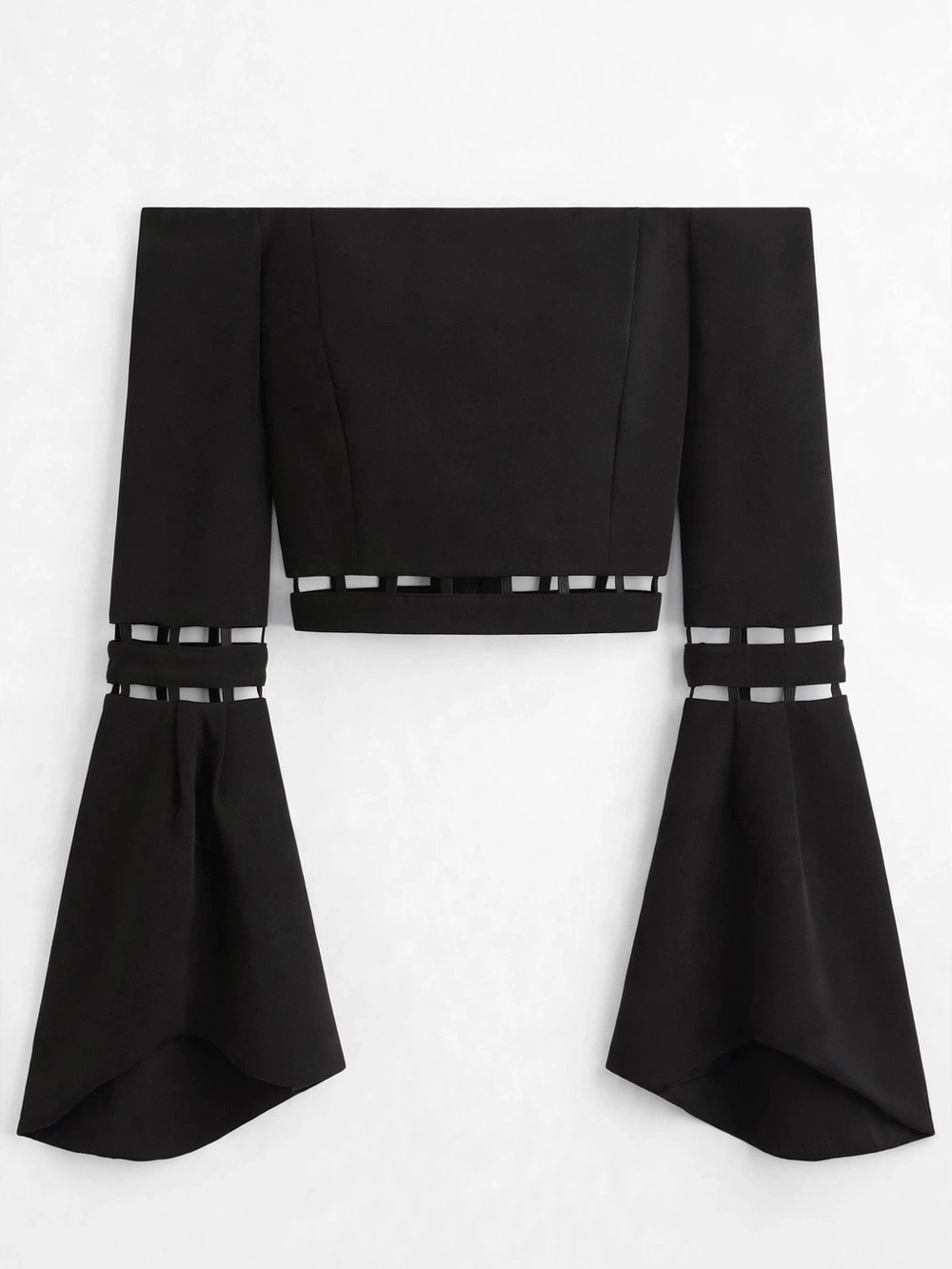 Finders Off the Shoulder Bell Sleeve Cropped Top